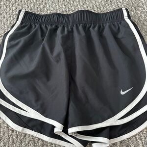 Nike Women's Black and White Athletic Shorts